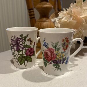 Floral House of Goebel Fine Bone China Porcelain Mugs set of 2